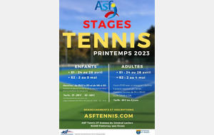 Stage - Tennis - Printemps 2023