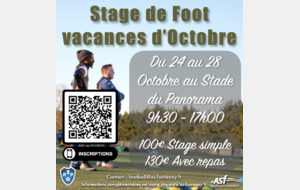 Stage Football Vacances Octobre 2022